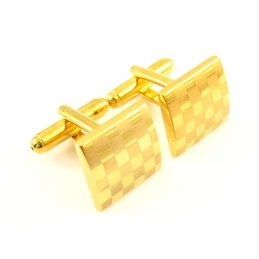 Titanium With Golden Plating Square Cufflinks