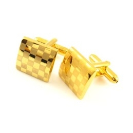 Titanium With Golden Plating Square Cufflinks