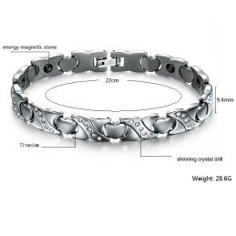 Quality And Quantity Assured Sweetheart Titanium Bracelet With Diamond