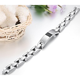 The Queen Of Quality Male Black Carbon Fiber Titanium Bracelet