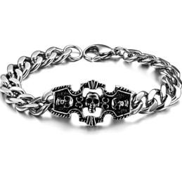 Excellent Quality Male Skull Titanium Bracelet