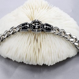 Excellent Quality Male Skull Titanium Bracelet