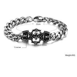 Excellent Quality Male Skull Titanium Bracelet