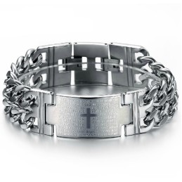 Easy To Use Male Cross Titanium Bracelet