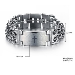 Easy To Use Male Cross Titanium Bracelet