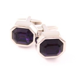 Fashion Titanium Cufflinks With Mysterious Purple Opal