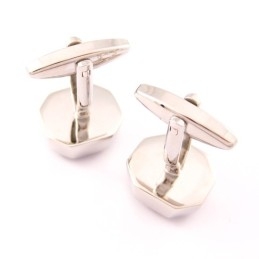 Fashion Titanium Cufflinks With Mysterious Purple Opal