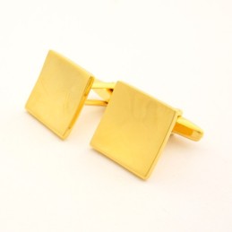 Titanium And Golden Ip Plated Concave Square Cufflinks