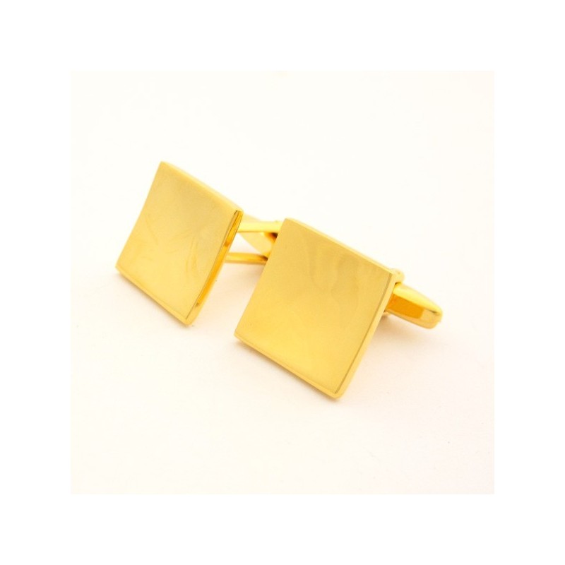 Titanium And Golden Ip Plated Concave Square Cufflinks Titanium And Golden Ip Plated Concave Square Cufflinks