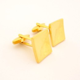 Titanium And Golden Ip Plated Concave Square Cufflinks