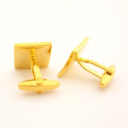 Titanium And Golden Ip Plated Concave Square Cufflinks