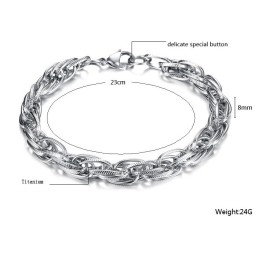 Complete In Specifications Male Titanium Bracelet