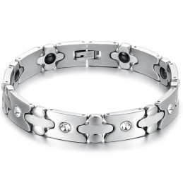 Superior Quality Health Titanium Bracelet With Diamond