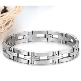 High Quality Male Cross Titanium Bracelet