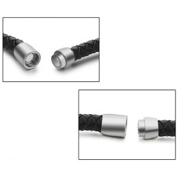 Reliable Quality Male Round Shape Titanium Leather Bangle