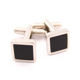 Titanium And Black Ip Plated Square Cufflinks