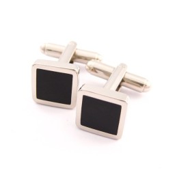 Titanium And Black Ip Plated Square Cufflinks
