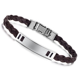 Easy To Use Female Titanium Leather Bangle