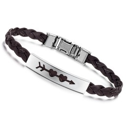Stable Quality Female Sweetheart Titanium Leather Bangle
