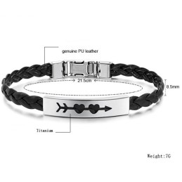 Stable Quality Female Sweetheart Titanium Leather Bangle