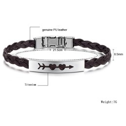 Stable Quality Female Sweetheart Titanium Leather Bangle