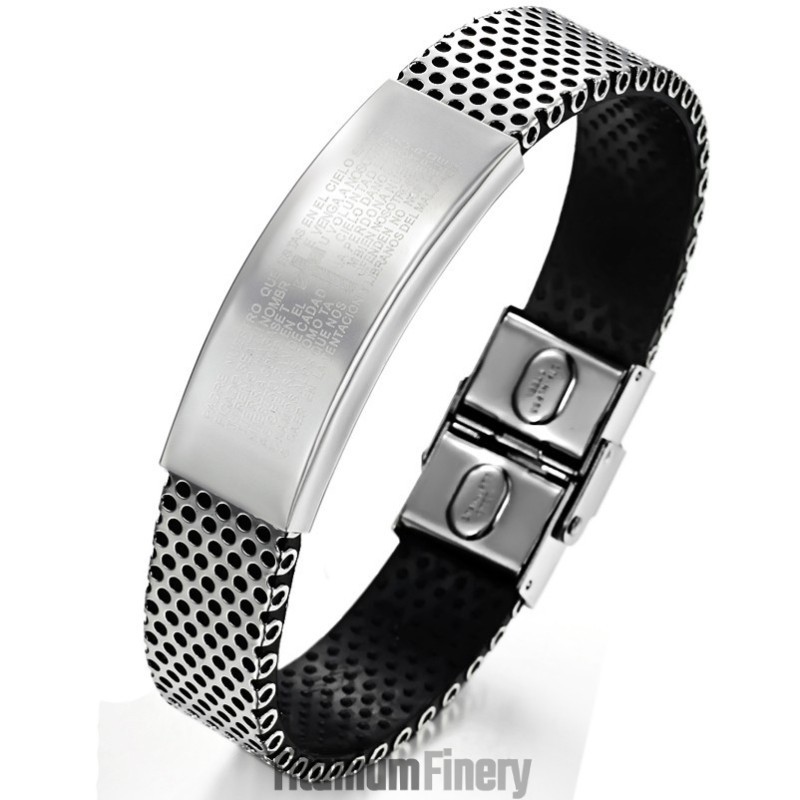 Easy To Use Black Titanium Leather Bangle Easy To Use Black Titanium Leather Bangle