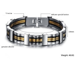 Reliable Quality Male Titanium Silicone Bangle