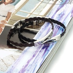 Superior Quality Female Titanium Leather Bangle