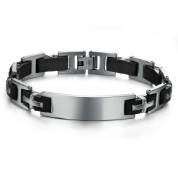 Durable In Use Male Titanium Silicone Bangle