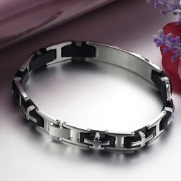 Durable In Use Male Titanium Silicone Bangle