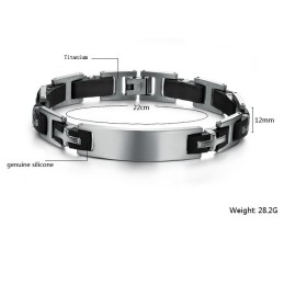 Durable In Use Male Titanium Silicone Bangle
