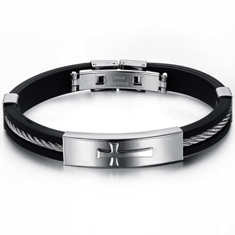 Excellent Quality Male Cross Titanium Bangle