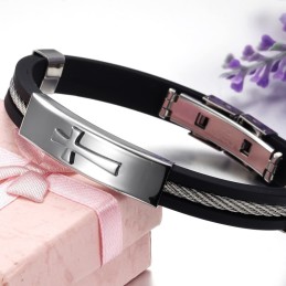 Excellent Quality Male Cross Titanium Bangle