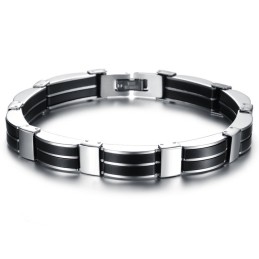 Reliable Reputation Male Concise Titanium Silicone Bangle