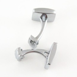 Titanium And White Ip Plated Square Cufflinks