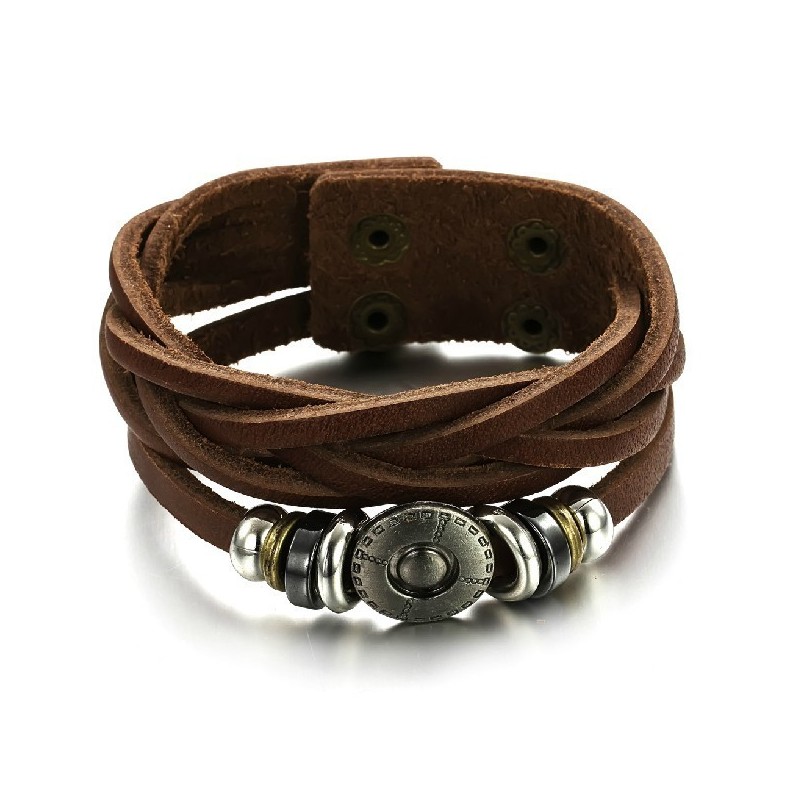 Selling Well All Over The World Male Retro Titanium Leather Bangle Selling Well All Over The World Male Retro Titanium Leather Bangle