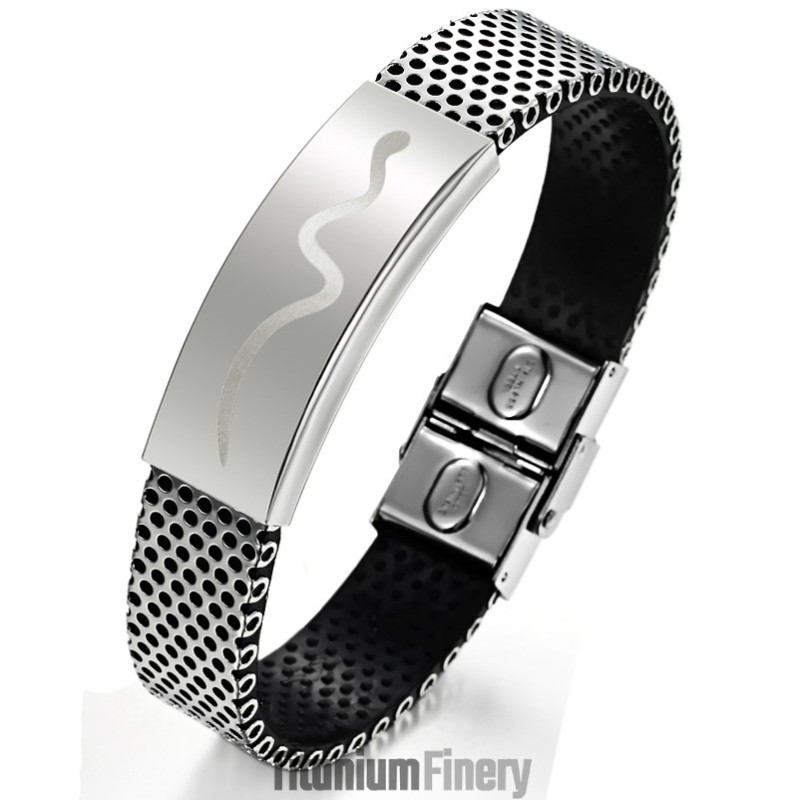 High Quality Male Viper Shape Titanium Bangle