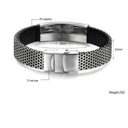 World-Wide Renown Scorpion Titanium Leather Bangle