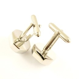 Titanium Octagon Cufflinks With Twinkling Zirconia