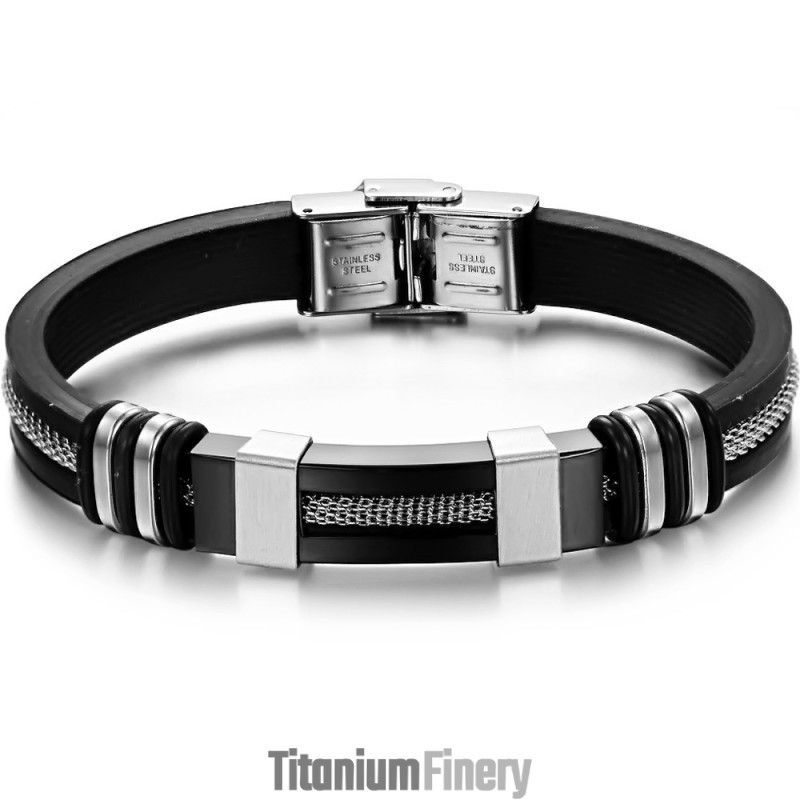 Quality And Quantity Assured Titanium Silicone Bangle Quality And Quantity Assured Titanium Silicone Bangle