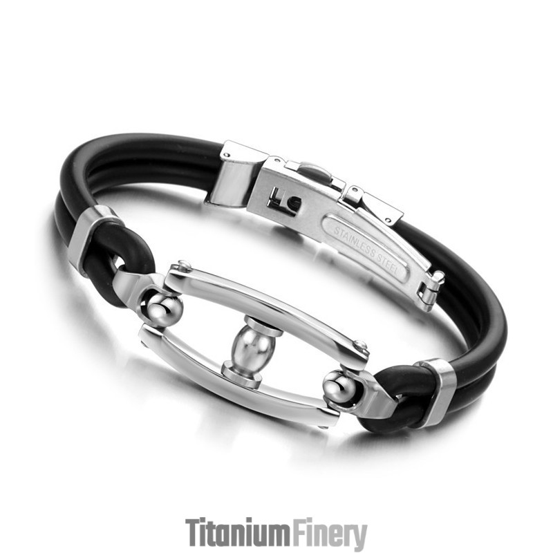 Wide Varieties Titanium Silicone Bangle Wide Varieties Titanium Silicone Bangle