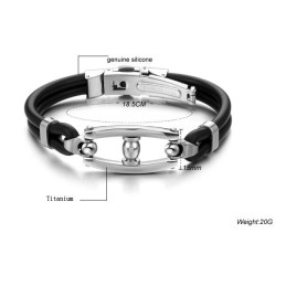 Wide Varieties Titanium Silicone Bangle
