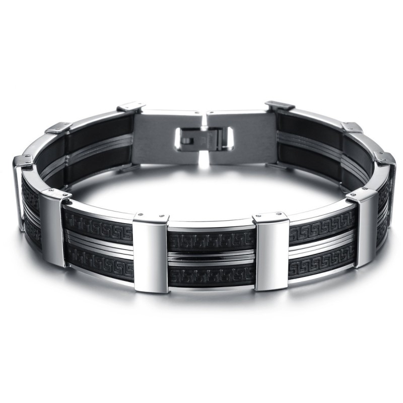 World-Wide Renown Male Titanium Silicone Bangle