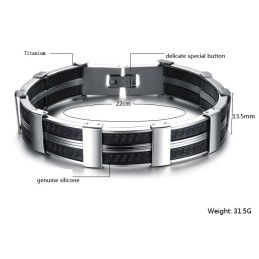 World-Wide Renown Male Titanium Silicone Bangle