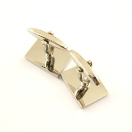 Titanium And Black Ip Plated Cufflinks With Diamonds Cross