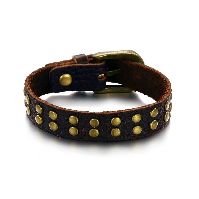 Reliable Quality Retro Titanium Leather Bangle Reliable Quality Retro Titanium Leather Bangle