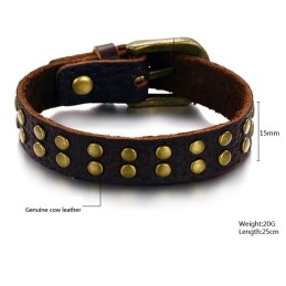 Reliable Quality Retro Titanium Leather Bangle
