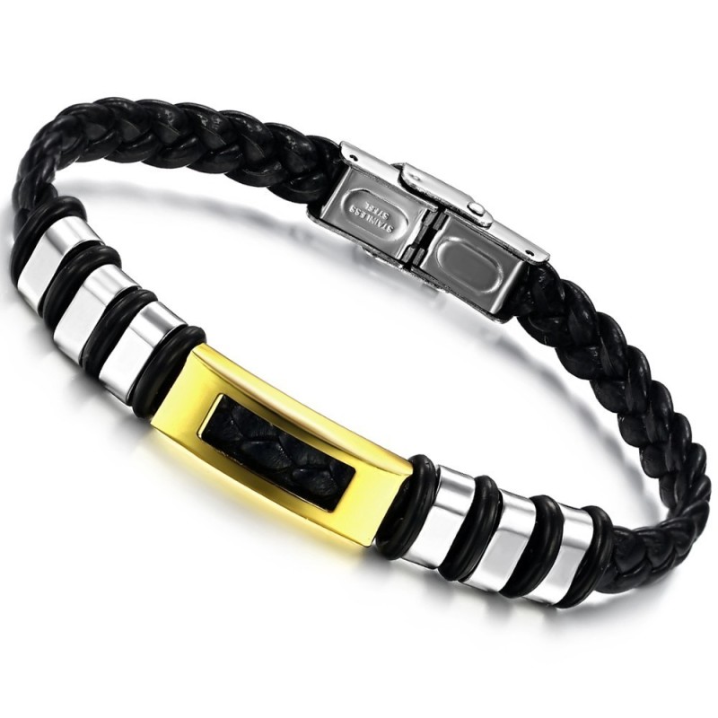 Stable Quality Titanium Leather Bangle Stable Quality Titanium Leather Bangle