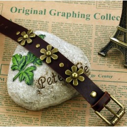 High Quality Retro Titanium Leather Bangle
