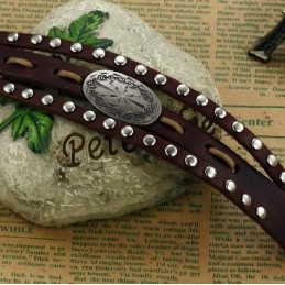 Quality And Quantity Assured Male Retro Titanium Leather Bangle